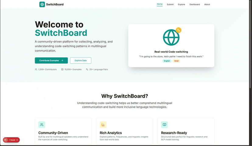 SwitchBoard - Code-Switching Corpus Platform
